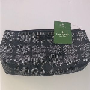 Kate Spade pebbled ace of spades cosmetic bag